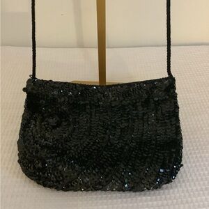 Magid Elegant Black Sequin Crossbody Bag Vintage Excellent New Years Eve